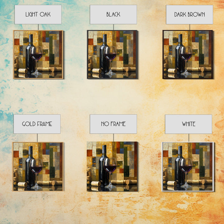 Corks Arranged as Geometric Pattern Canvas Print, Winery Art, Retro Wall Art, Winery Decor, Abstract Art, Vineyard, WIN-1x1-18