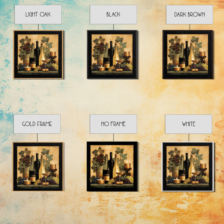 Black and Gold Wine Bottle Silhouette Framed Canvas Print, Winery Art, Wall Art Print, Winery Decor, Fine Art, Vineyard, WIN-1x1-64