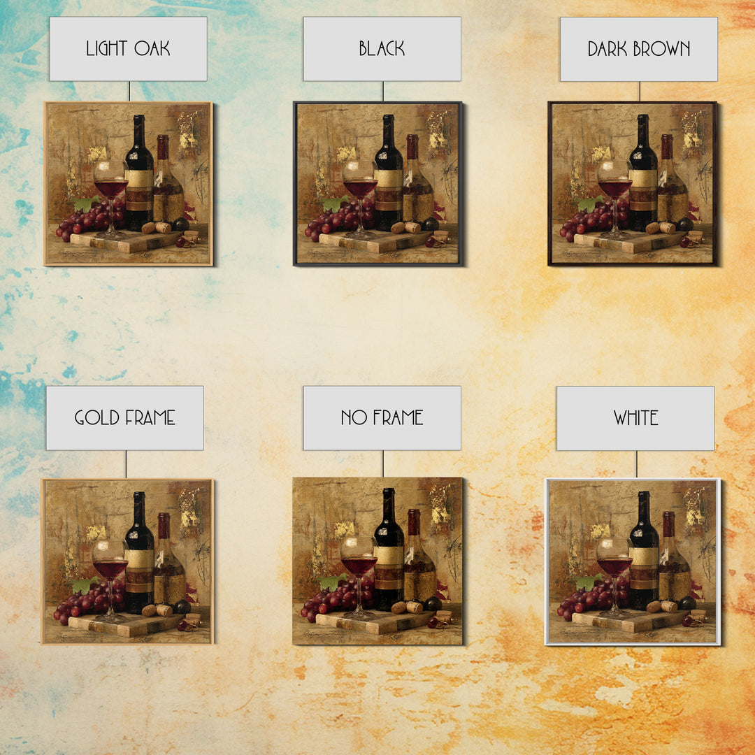 Burgundy Abstract with Gold Accents Framed Canvas Print, Winery Art, Living Room Art, Winery Decor, Abstract Art, Vineyard, WIN-1x1-71