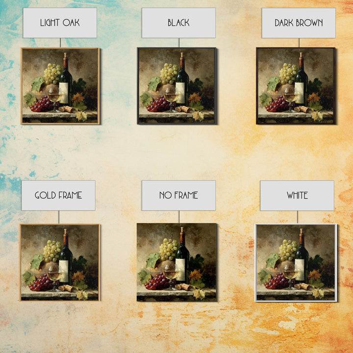 Wine Tasting Flight Rendered as Elegant Still Canvas Print, Winery Art, Boho Decor, Winery Decor, Oil Painting, Vineyard, WIN-1x1-82