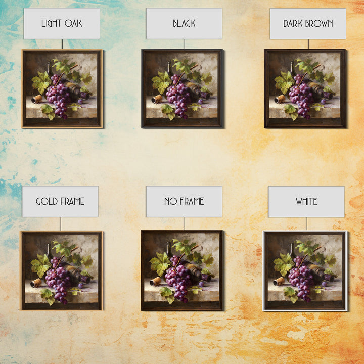 Grapevine Branch with Purple Grapes and Leaves Canvas Print, Winery Art, Art Print, Winery Decor, Fine Art, Vineyard, WIN-1x1-97