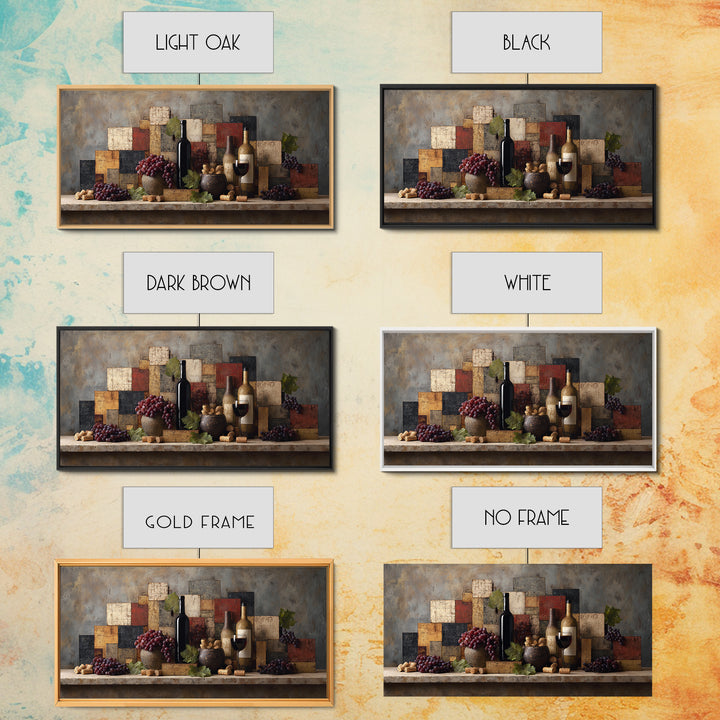 Corks Arranged as Geometric Pattern Framed Canvas Print, Winery Art, Luxury Decor, Winery Decor, Abstract Art, Vineyard, WIN-2x1-38