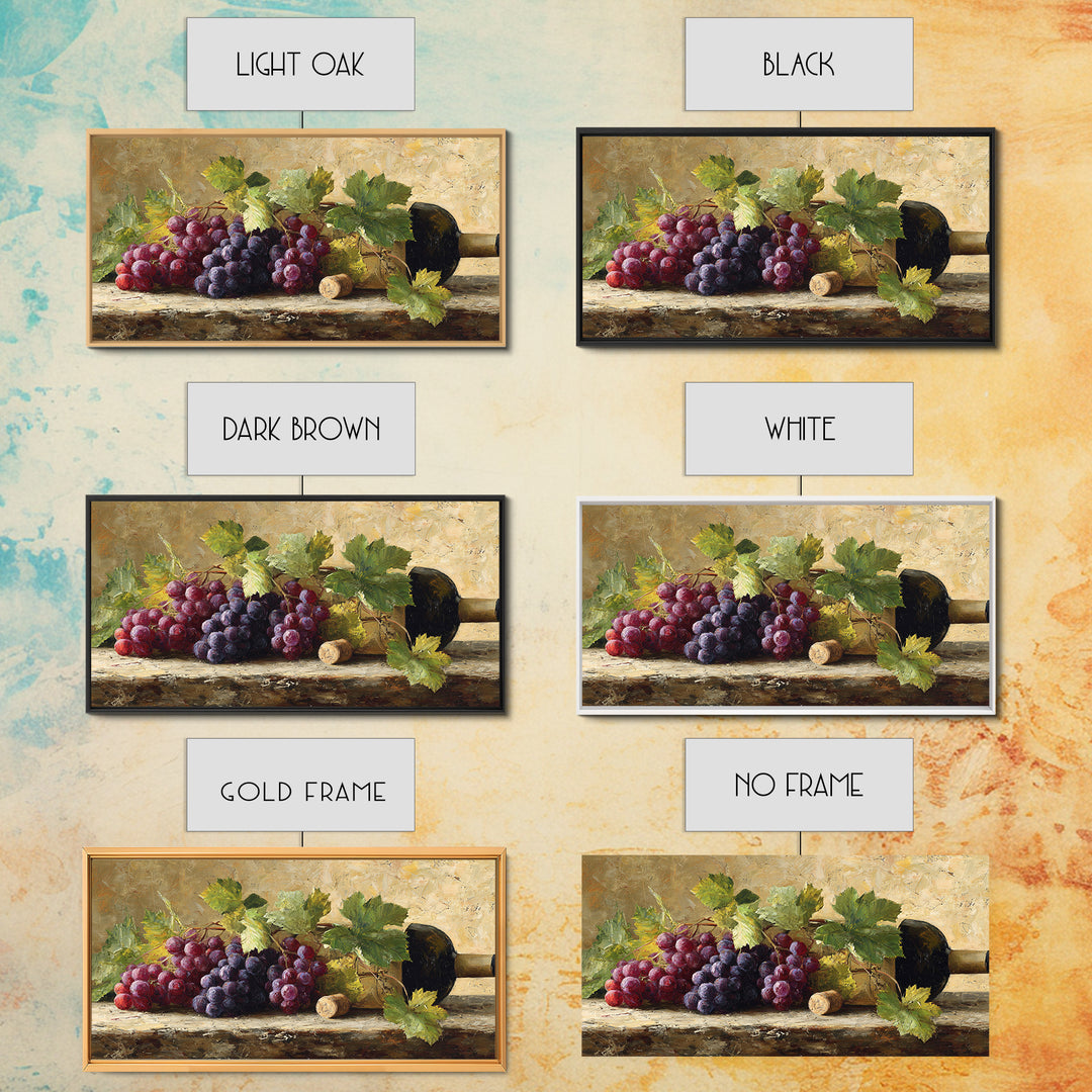 Grapevine Branch with Purple Grapes and Leaves Canvas Print, Winery Art, Wall Art Print, Winery Decor, Watercolor Art, Vineyard, WIN-2x1-69