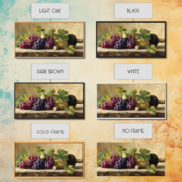 Grapevine Branch with Purple Grapes and Leaves Canvas Print, Winery Art, Wall Art Print, Winery Decor, Watercolor Art, Vineyard, WIN-2x1-69
