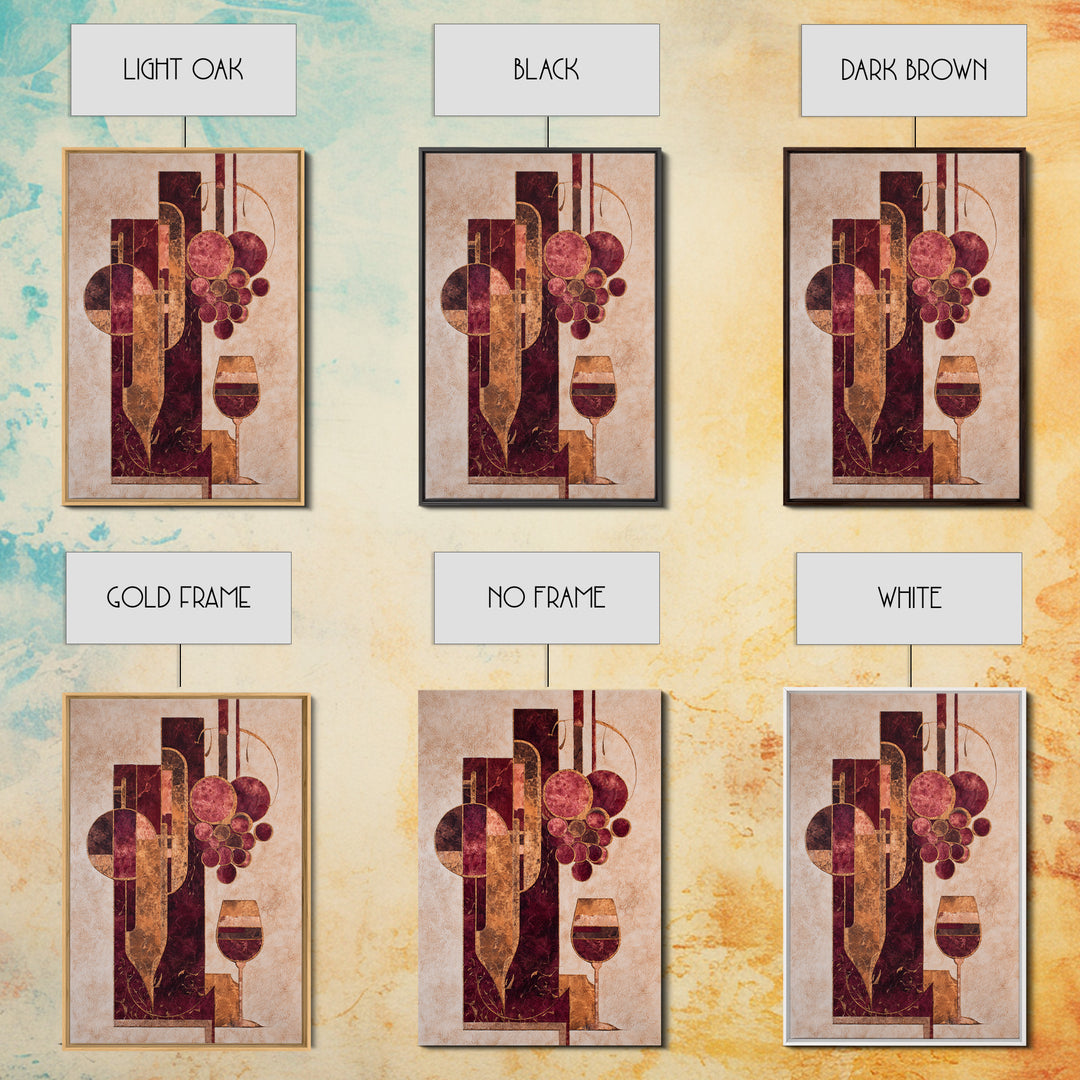 Burgundy Abstract with Gold Accents Framed Canvas Print, Winery Art, Printable Wall Art, Winery Decor, Fine Art, Vineyard, WIN-2x3-55