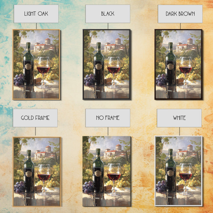 Italian Villa Vineyard Landscape Framed Canvas Print, Winery Art, Matisse Print, Winery Decor, Watercolor Art, Vineyard, WIN-2x3-76