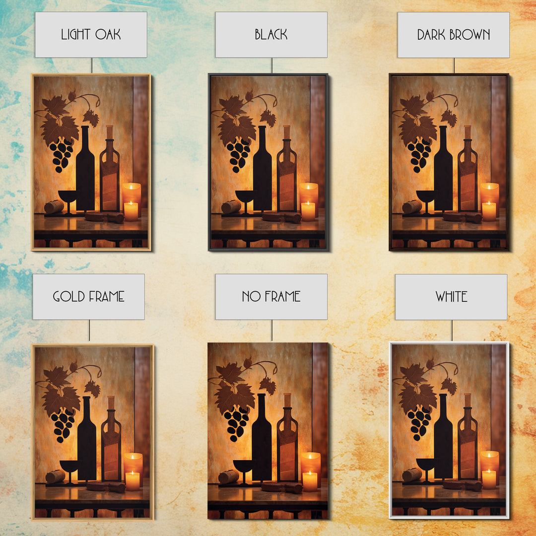 Black and Gold Wine Bottle Silhouette Canvas Print, Winery Art, Wall Art Print, Winery Decor, Fine Art, Vineyard, Gallery Decor, WIN-2x3-96