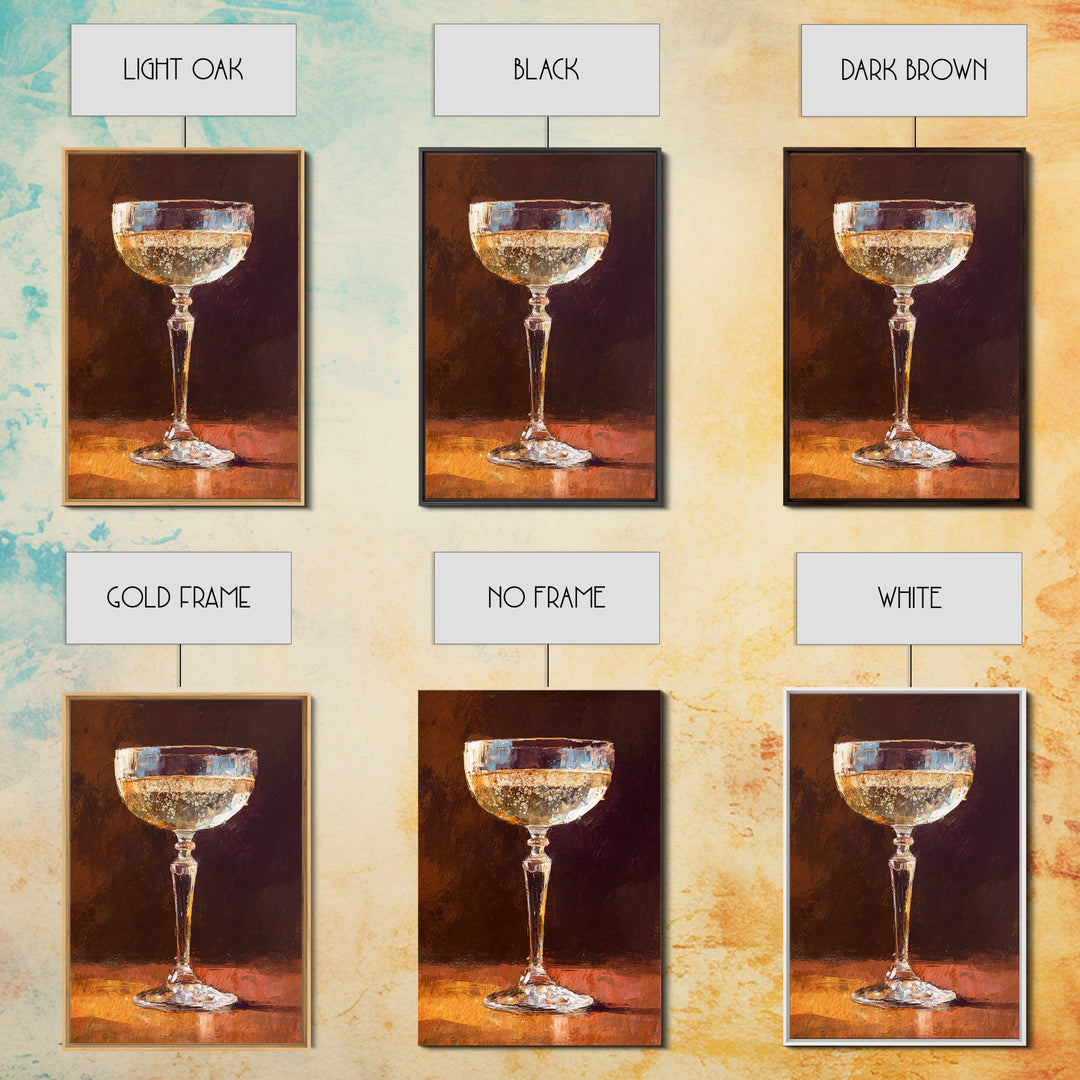 Champagne Coupe with Bubbles and Light Canvas Print, Winery Art, Gallery Wall Art, Winery Decor, Vineyard, Luxury Decor, WIN-2x3-99