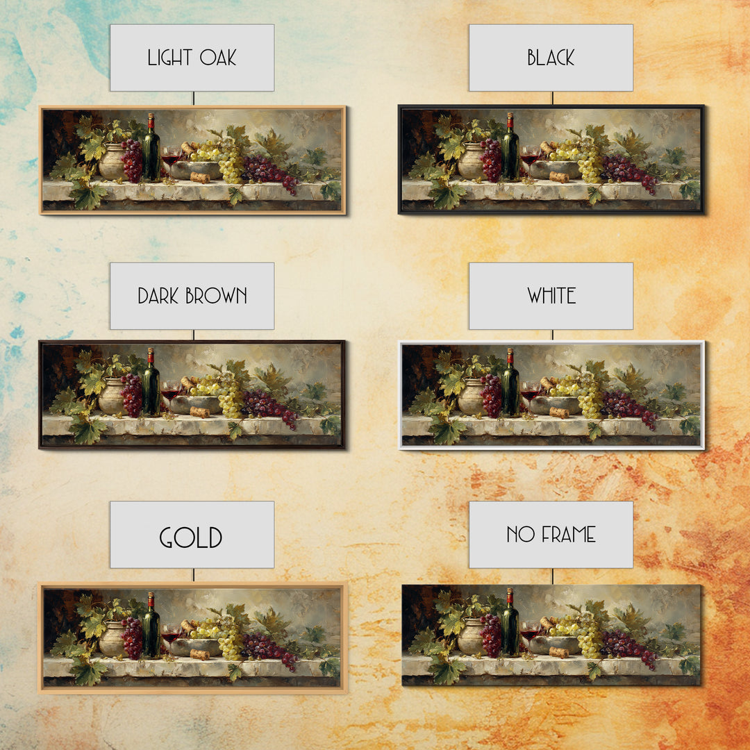 Olive Branch and Wine Glass Mediterranean Still Canvas Print, Winery Art, Retro Wall Art, Winery Decor, Fine Art, Vineyard, WIN-3x1-16