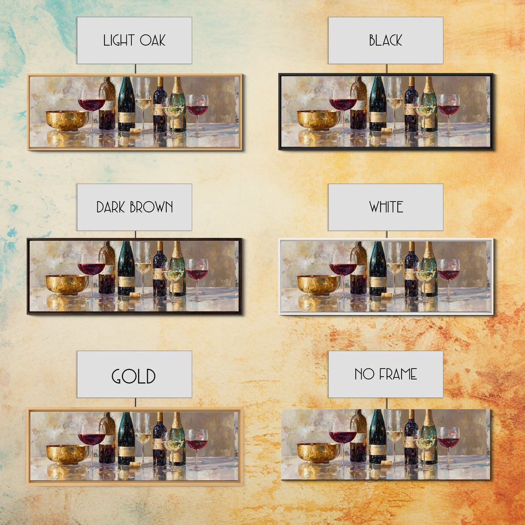 Wine Tasting Flight Rendered as Elegant Still Canvas Print, Winery Art, Bar Art, Winery Decor, Fine Art, Vineyard, WIN-3x1-98