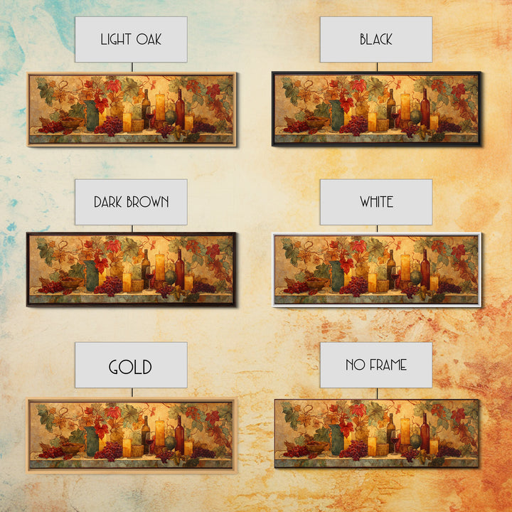 Vine Leaves Turning Autumn Red and Gold Framed Canvas Print, Winery Art, Printable Wall Art, Winery Decor, Fine Art, Vineyard, WIN-3x1-99