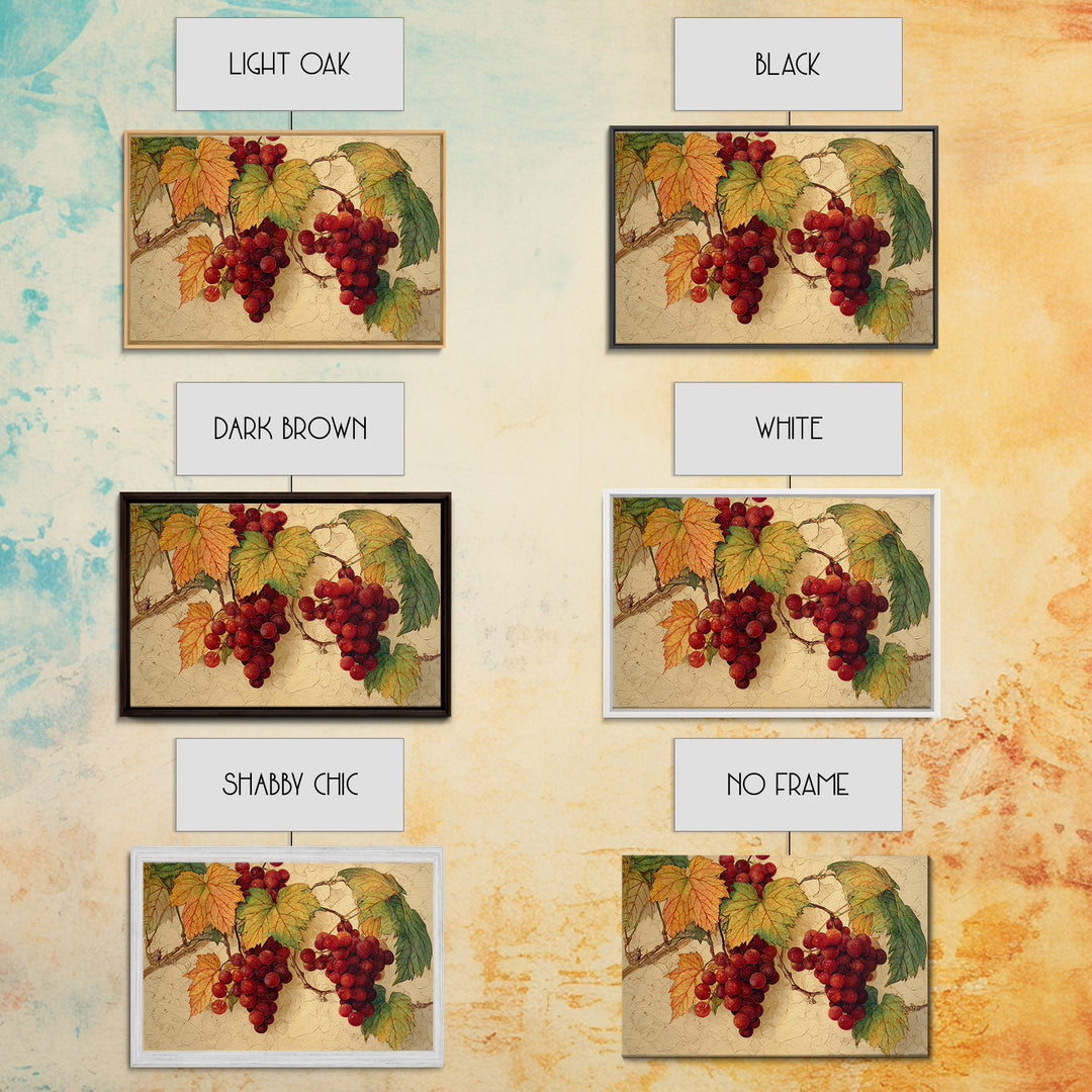 Vine Leaves Turning Autumn Red and Gold Framed Canvas Print, Winery Art, Art, Winery Decor, Fine Art, Vineyard, Farmhouse Decor, WIN-3x2-87