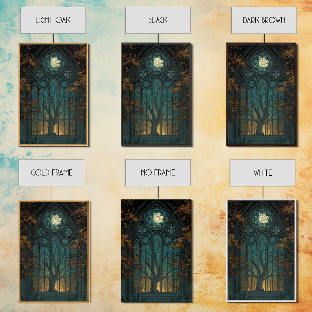 The Spiderweb Cathedral Window - Icon Portrait, Dark Fantasy Wall Art, Vertical Wall Art, Canvas Print, Halloween Home Decor