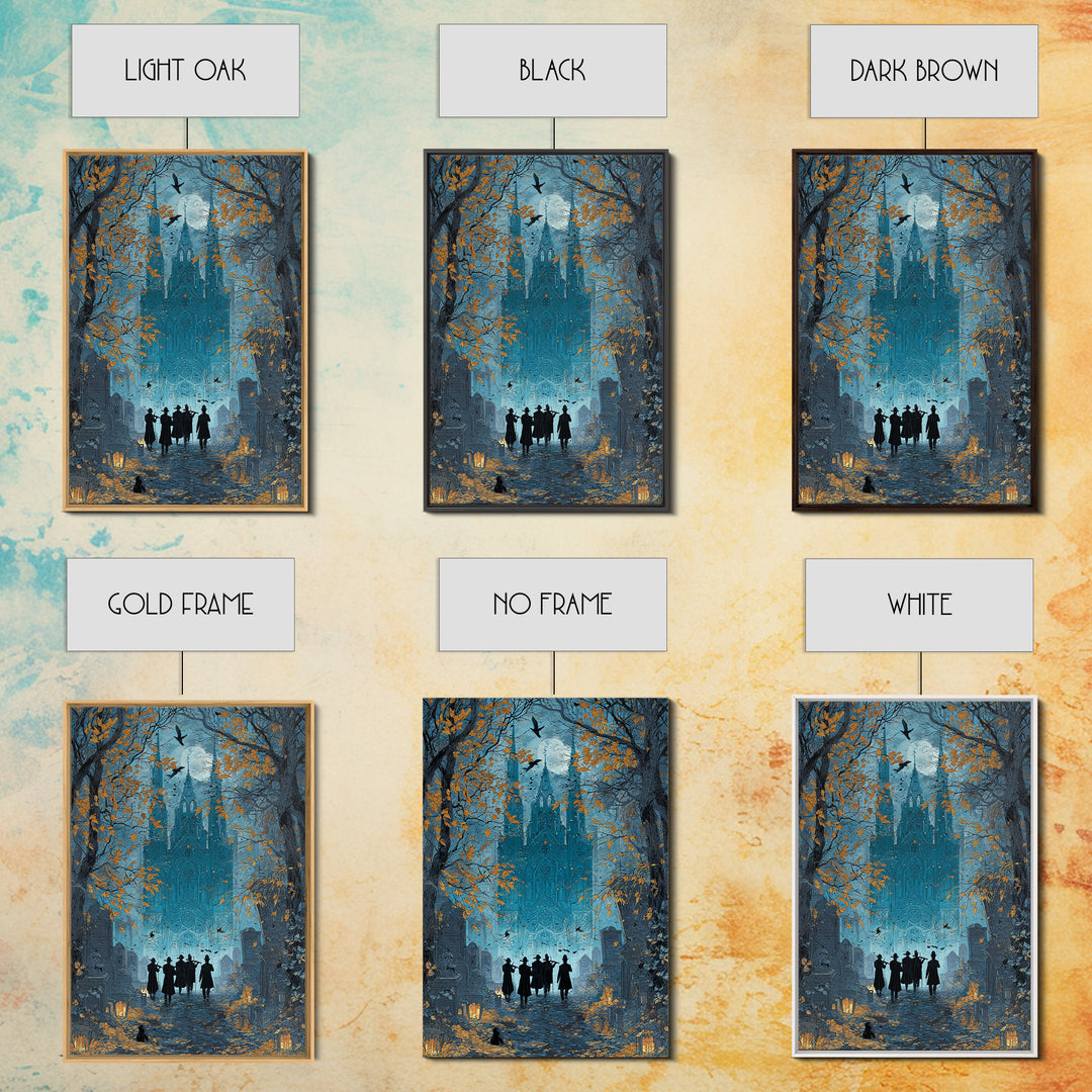 The Ghostly Violin Procession - Icon Portrait, Dark Fantasy Wall Art, Vertical Wall Art, Canvas Print, Halloween Home Decor, Gothic Wall Art