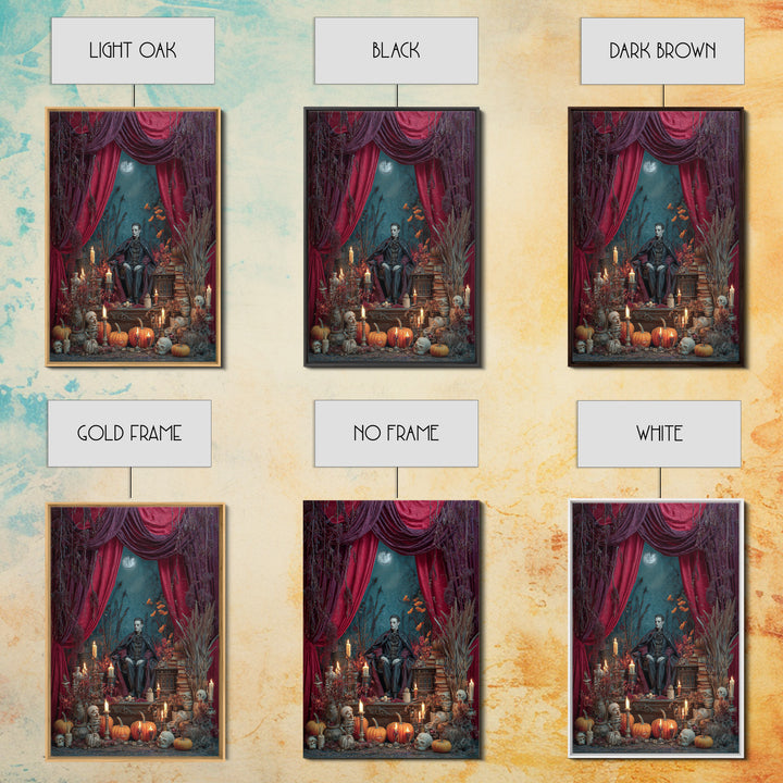 The Velvet Vampire Conservatory - Occult Still Life, Macabre Halloween Art, Vertical Wall Art, Framed Canvas Print, Halloween Home Decor