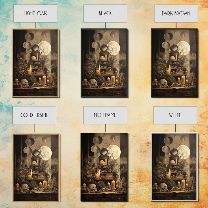 The Witch Astronomical Cabinet - Occult Still Life, Gothic Home Decor, Vertical Wall Art, Canvas Print, Halloween Home Decor