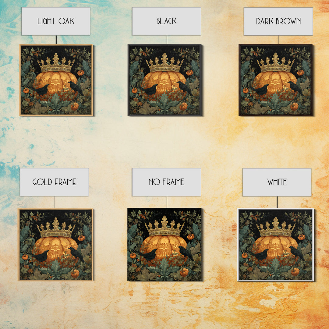 The Jack-O-Lantern Crown Jewels - Icon Portrait, Gothic Home Decor, Square Wall Art, Canvas Print, Halloween Home Decor, Gothic Wall Art