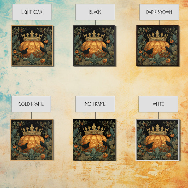 The Jack-O-Lantern Crown Jewels - Icon Portrait, Gothic Home Decor, Square Wall Art, Canvas Print, Halloween Home Decor, Gothic Wall Art