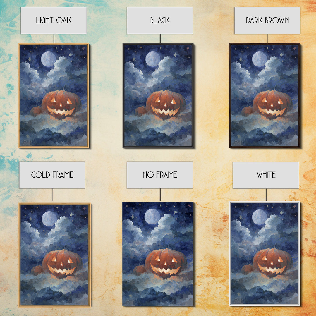 The Jack-O-Lantern Crown Jewels - Surreal Celestial Vision, Gothic Home Decor, Vertical Wall Art, Canvas Print, Halloween Home Decor