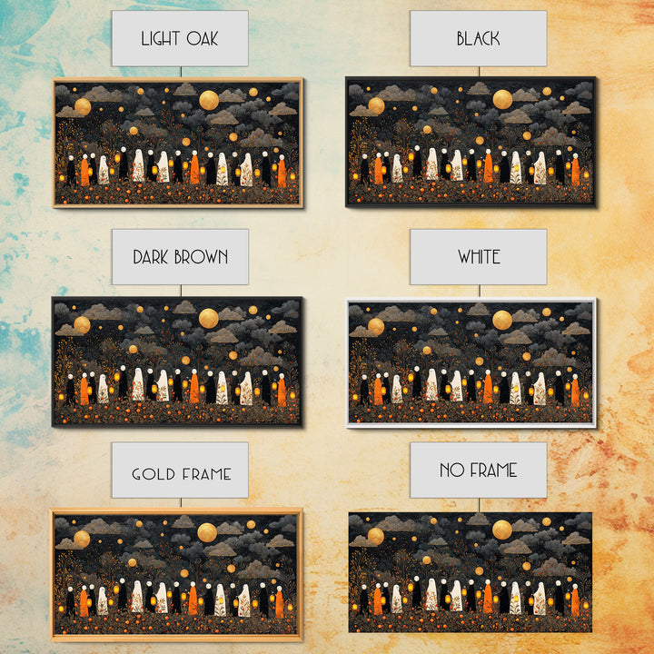 The Golden Funeral Procession - Surreal Celestial Vision, Dark Fantasy Wall Art, Wide Panoramic Art, Canvas Print, Halloween Home Decor