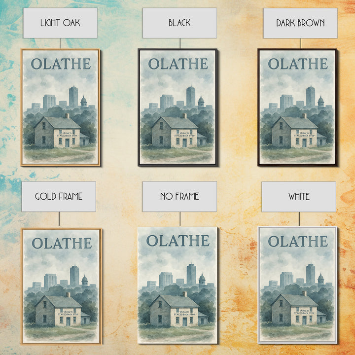 Olathe Travel Poster, Canvas Print, Painted Travel Poster Art, Olathe Travel Art, City Illustration, Travel Art Print, Home Office Decor