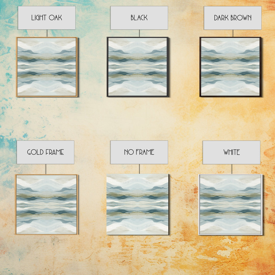 Soft Abstract Waves Framed Canvas Print, Waiting Room Art, Photography Print, Waiting Room Decor, Abstract Art, Calm, WRA-1x1-74