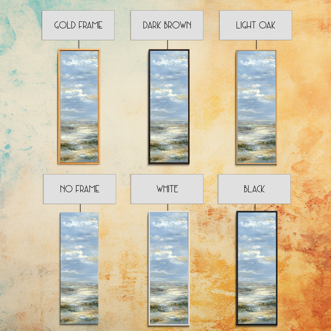 Large Cloudscape with Hopeful Light Framed Canvas Print, Waiting Room Art, Floral Wall Art, Waiting Room Decor, Oil Painting, WRA-1x3-76