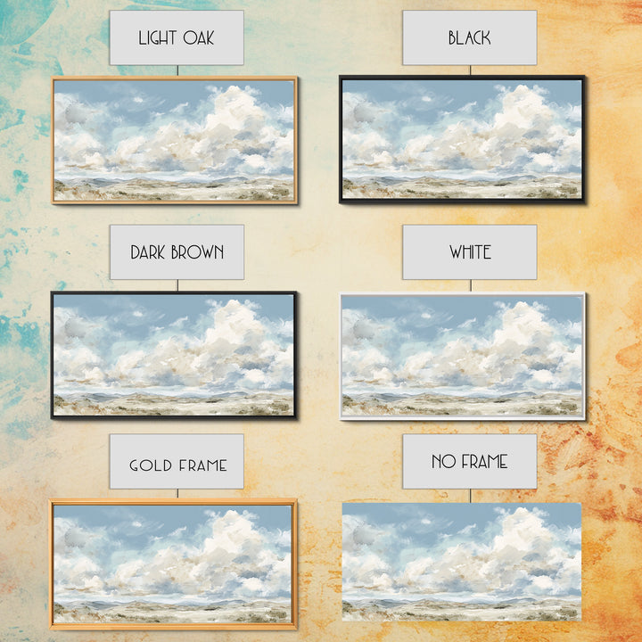 Large Cloudscape with Hopeful Light Framed Canvas Print, Waiting Room Art, Art Print, Waiting Room Decor, Fine Art, Calm, WRA-2x1-12