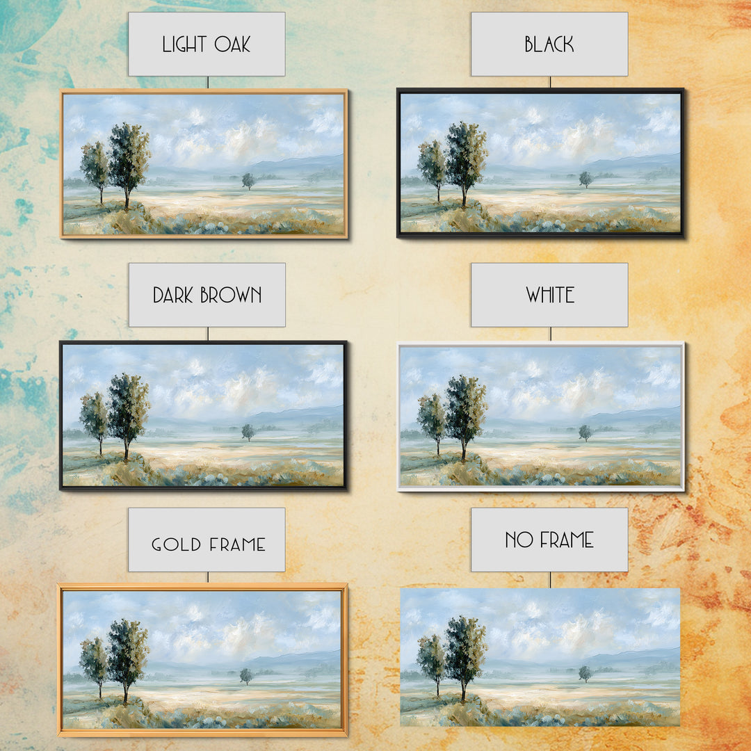 Open Field with Distant Tree Framed Canvas Print, Waiting Room Art, Therapy Office Decor, Waiting Room Decor, Fine Art, Calm, WRA-2x1-19