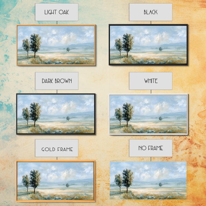 Open Field with Distant Tree Framed Canvas Print, Waiting Room Art, Therapy Office Decor, Waiting Room Decor, Fine Art, Calm, WRA-2x1-19