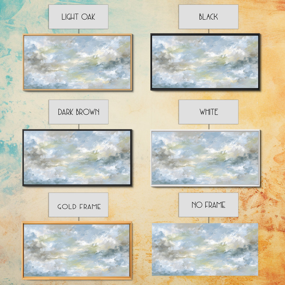 Large Cloudscape with Hopeful Light Canvas Print, Waiting Room Art, Wall Art, Waiting Room Decor, Watercolor Art, Calm, WRA-2x1-36