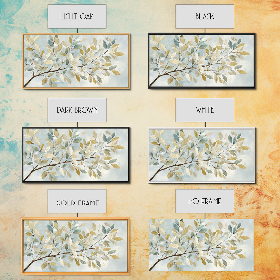 Neutral Botanical Branch Canvas Print, Waiting Room Art, Living Room Wall Art, Waiting Room Decor, Watercolor Art, Calm, WRA-2x1-47
