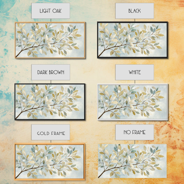 Neutral Botanical Branch Canvas Print, Waiting Room Art, Living Room Wall Art, Waiting Room Decor, Watercolor Art, Calm, WRA-2x1-47