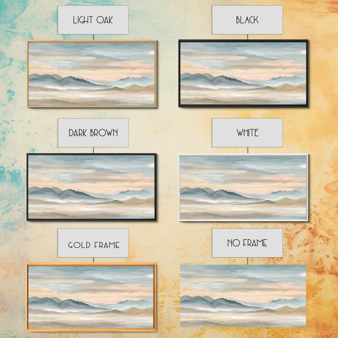 Warm Desert Sunrise Framed Canvas Print, Waiting Room Art, Printable Art, Waiting Room Decor, Watercolor Art, Calm, WRA-2x1-81