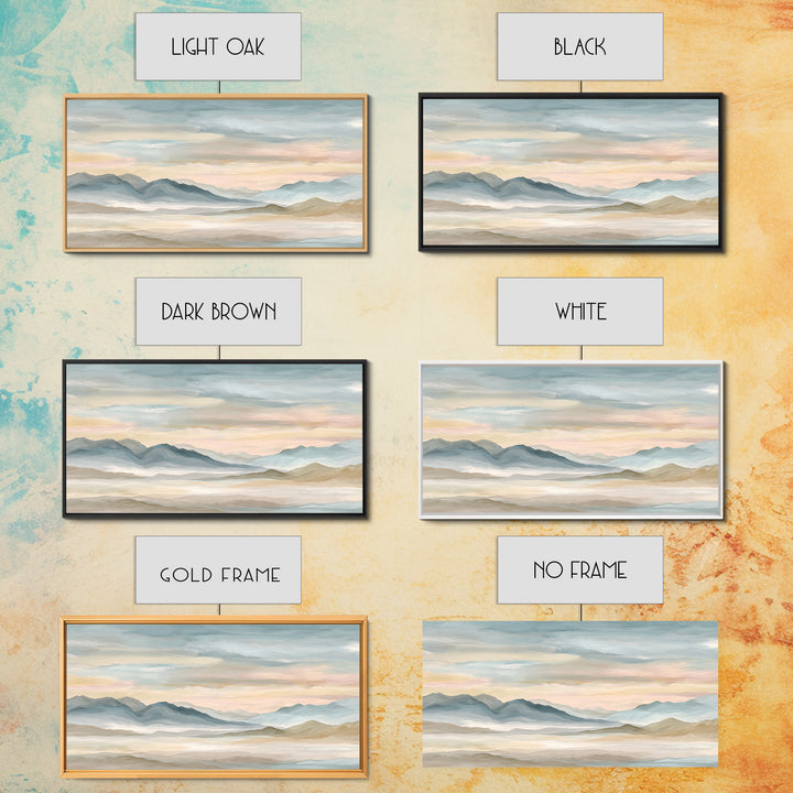 Warm Desert Sunrise Framed Canvas Print, Waiting Room Art, Printable Art, Waiting Room Decor, Watercolor Art, Calm, WRA-2x1-81