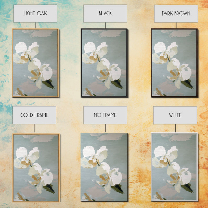 White Orchid on Light Gray Ground Canvas Print, Waiting Room Art, Gallery Decor, Waiting Room Decor, Fine Art, Calm, WRA-2x3-15