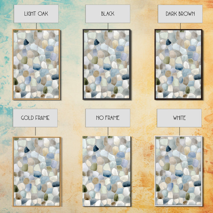 Pastel Rainbow Shapes for Pediatric Spaces Framed Canvas Print, Waiting Room Art, Boho Decor, Waiting Room Decor, Calm, WRA-2x3-2