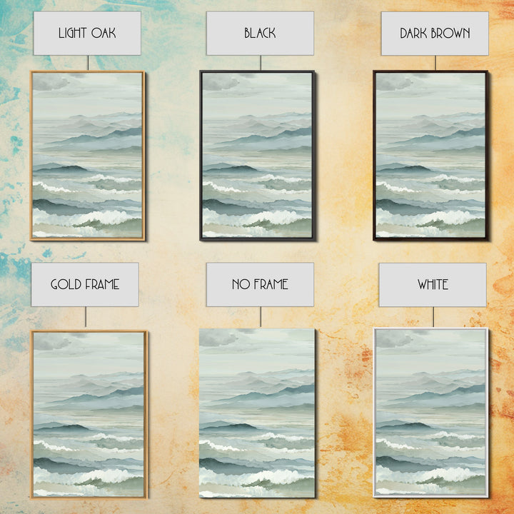 Simple Mountain Layers Framed Canvas Print, Waiting Room Art, Textured Painting, Waiting Room Decor, Calm, Printable Art, WRA-2x3-22