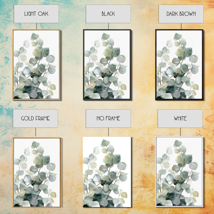 Clean Eucalyptus Leaf Study Framed Canvas Print, Waiting Room Art, Wall Art, Waiting Room Decor, Oil Painting, Calm, WRA-2x3-25