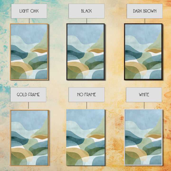 Pastel Rainbow Shapes for Pediatric Spaces Framed Canvas Print, Waiting Room Art, Boho Decor, Waiting Room Decor, Calm, WRA-2x3-26