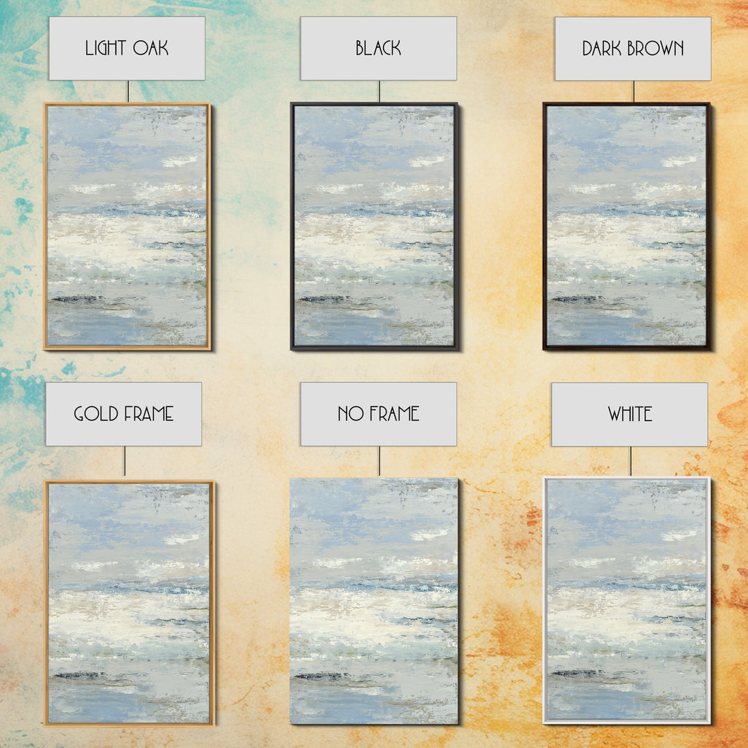 Soft Abstract Waves Framed Canvas Print, Waiting Room Art, Waiting Room Decor, Abstract Art, Calm, Floral Wall Art, WRA-2x3-34