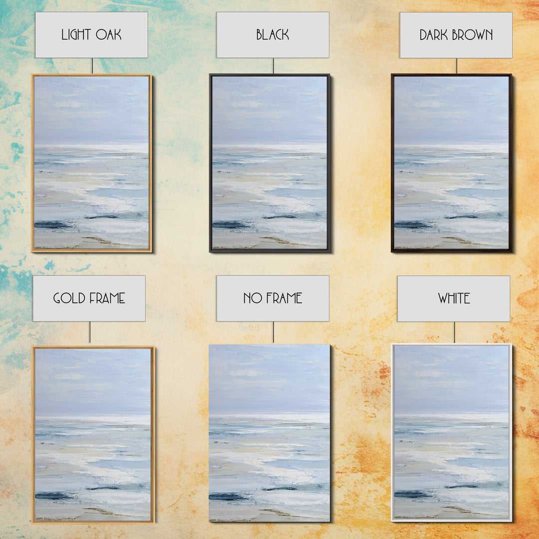 Coastal Horizon with Pale Sand and Water Framed Canvas Print, Waiting Room Art, Printable Wall Art, Waiting Room Decor, Calm, WRA-2x3-41