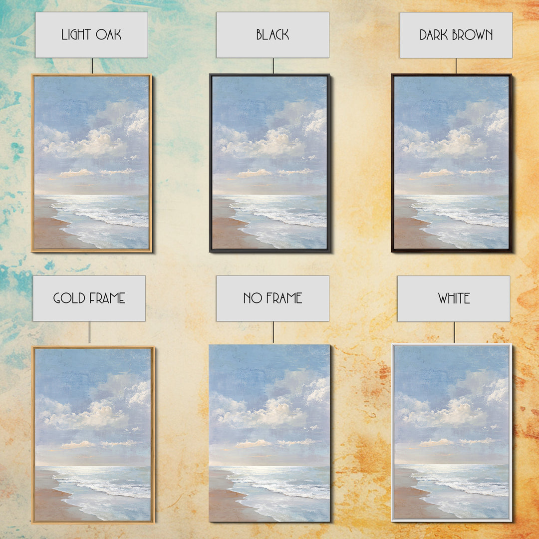 Coastal Horizon with Pale Sand and Water Canvas Print, Waiting Room Art, Office Wall Art, Waiting Room Decor, Oil Painting, WRA-2x3-65