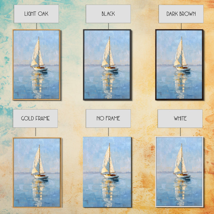 Quiet Sailboat on Calm Water Framed Canvas Print, Waiting Room Art, Abstract Art, Waiting Room Decor, Fine Art, Calm, WRA-2x3-75