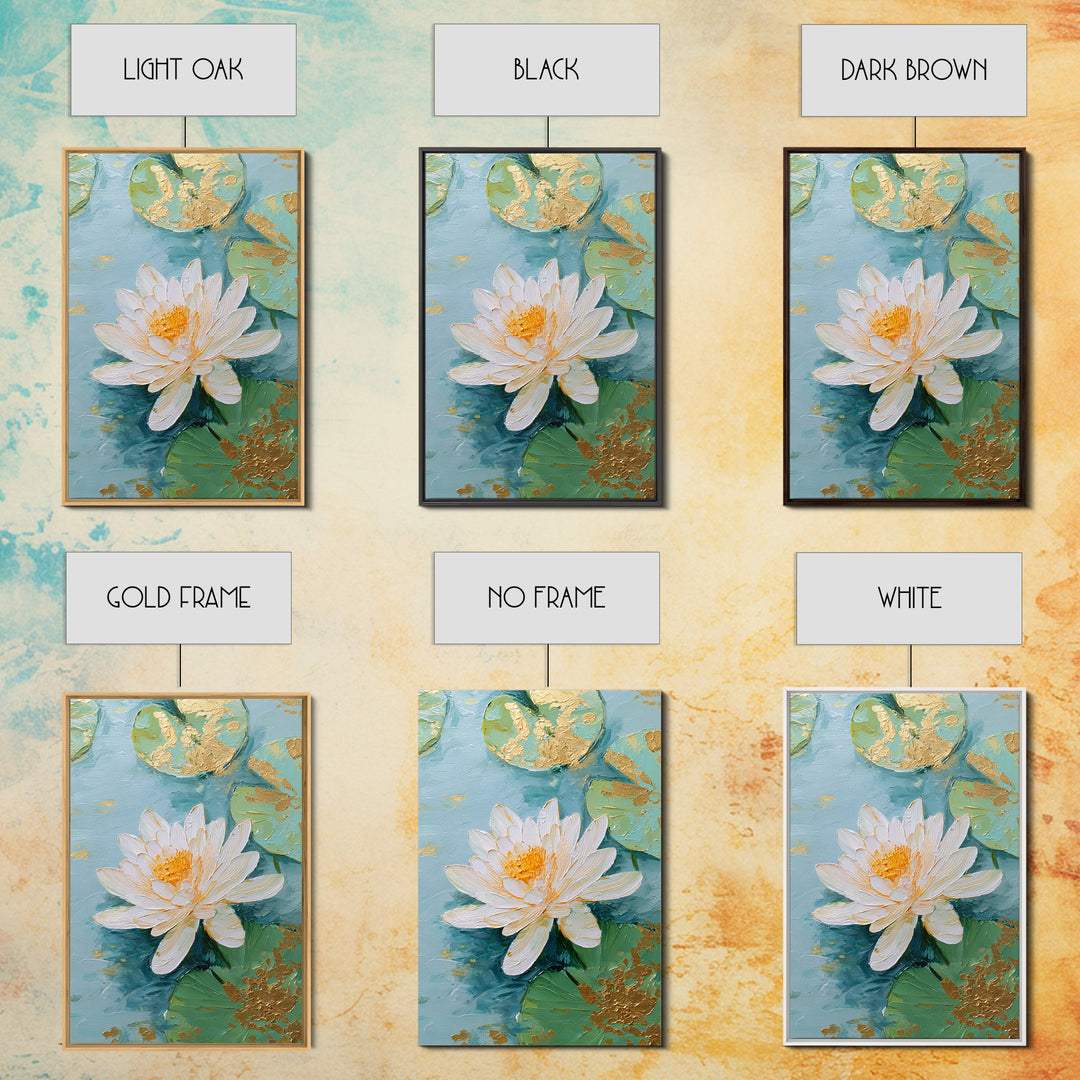Lotus Flower on Still Water Canvas Print, Waiting Room Art, Gallery Wall Art, Waiting Room Decor, Watercolor Art, Calm, WRA-2x3-95