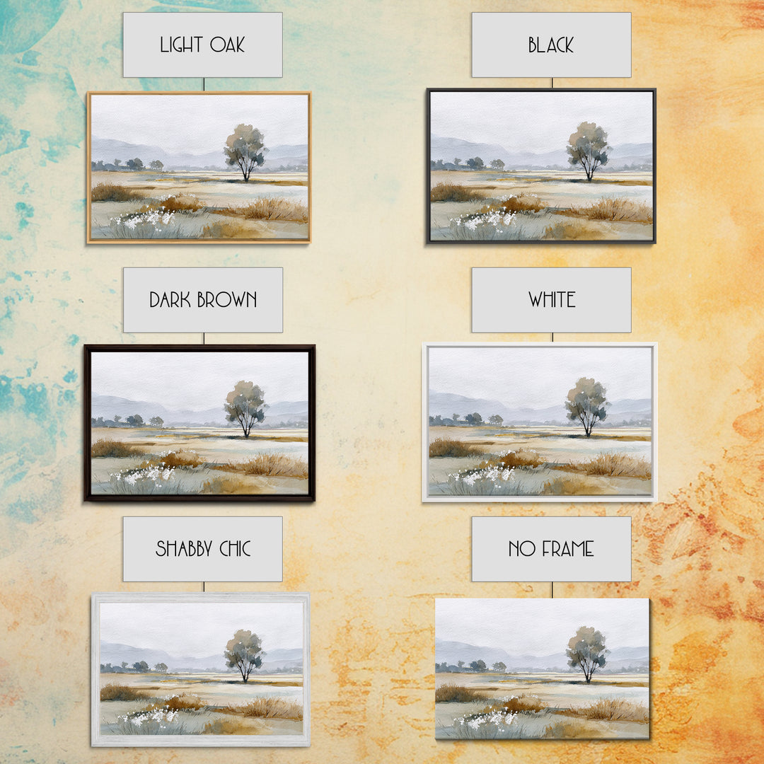 Open Field with Distant Tree Canvas Print, Waiting Room Art, Modern Art, Waiting Room Decor, Calm, Therapy Office Decor, WRA-3x2-3