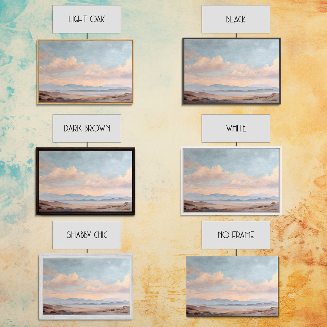 Warm Desert Sunrise Framed Canvas Print, Waiting Room Art, Dental Wall Art, Waiting Room Decor, Watercolor Art, Calm, WRA-3x2-41