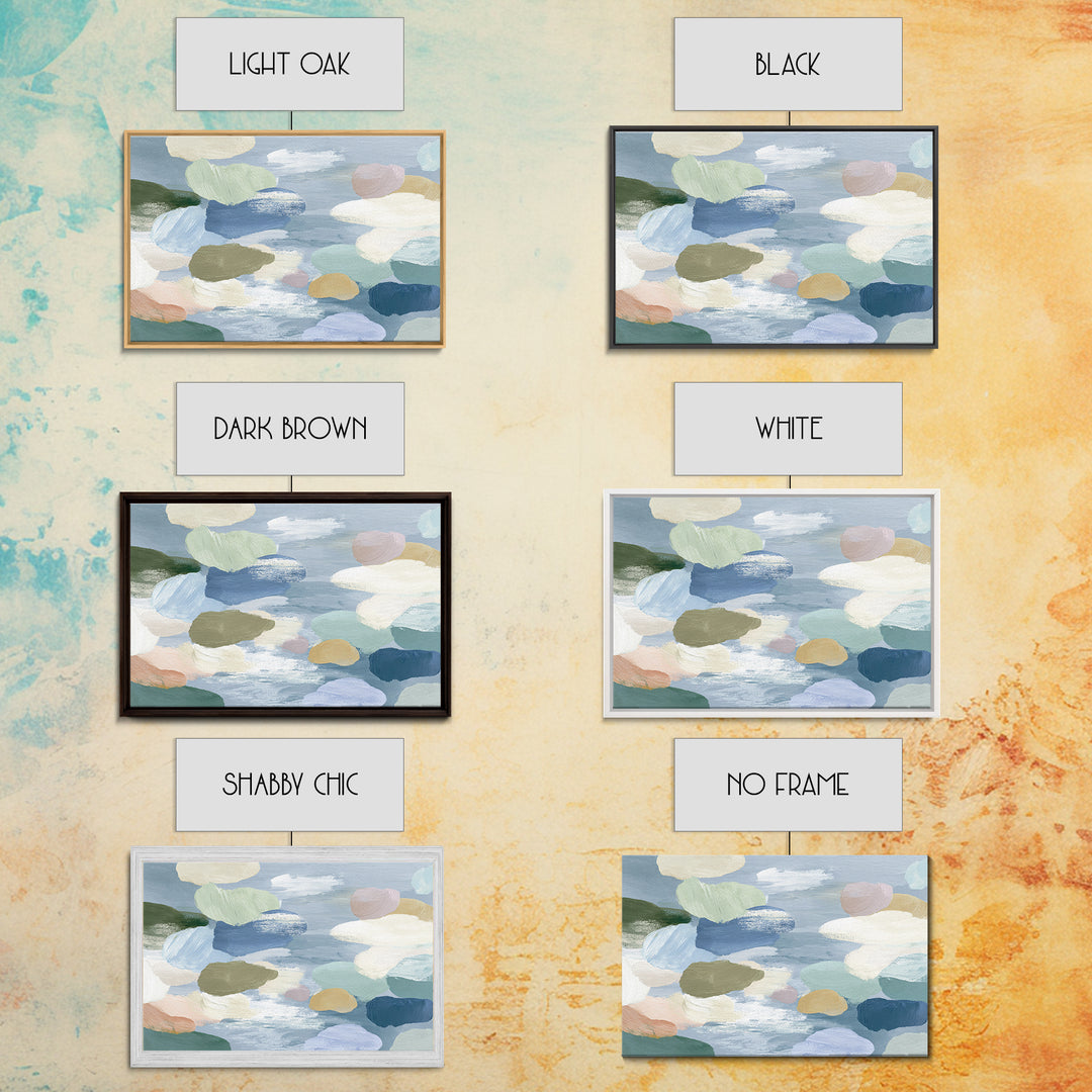 Pastel Rainbow Shapes for Pediatric Spaces Framed Canvas Print, Waiting Room Art, Bauhaus Print, Waiting Room Decor, WRA-3x2-46