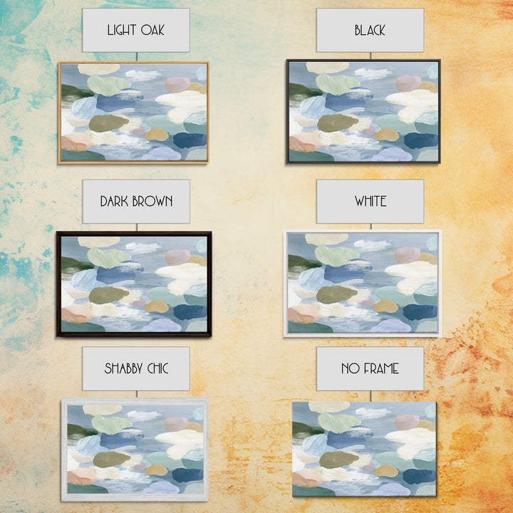 Pastel Rainbow Shapes for Pediatric Spaces Framed Canvas Print, Waiting Room Art, Bauhaus Print, Waiting Room Decor, WRA-3x2-46