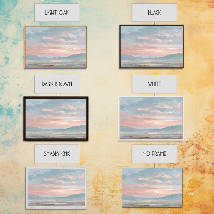 Warm Desert Sunrise Framed Canvas Print, Waiting Room Art, Dental Wall Art, Waiting Room Decor, Watercolor Art, Calm, WRA-3x2-65